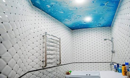 Натяжной потолок с фотопечатью 5 кв.м. - Ванная Натяжной потолок с фотопечатью 5 кв.м. - Ванная - Несвиж